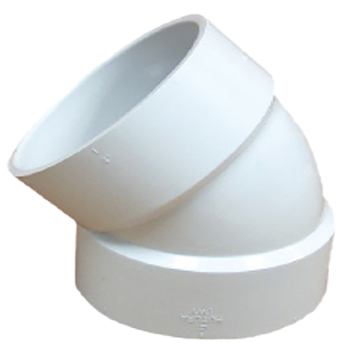 Codo PVC liso 4 x 45